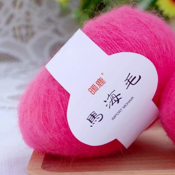 Yangfr Weiches und warmes Mohair Kaschmir Strickgarn DIY Schal Häkelgarn 25.0g/Skein 9