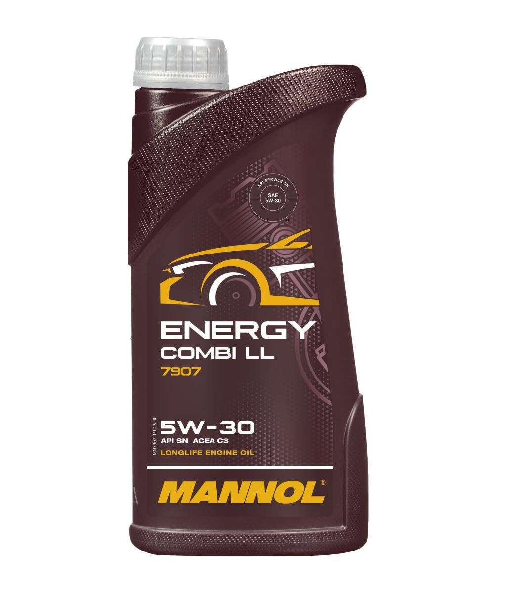 Mannol 1 Litre Energy Combi LL 5W-30 Engine Oil 7907 API SN Universal Bi-Synthetic PAO And Ester Technology