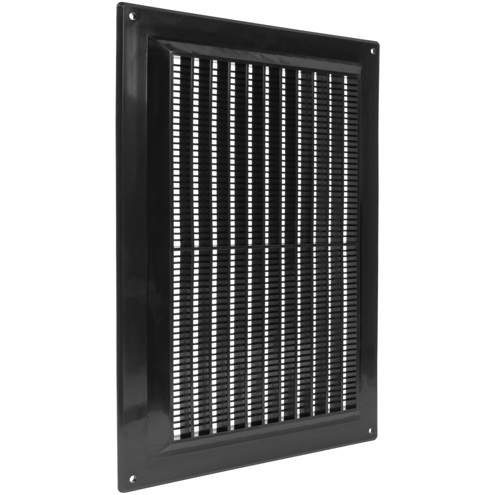 10'' x 7'' Inch / 250 x 170 mm Plastic Vent Cover - Black - Rectangular Soffit Vent - Exhaust Ventilation Louver - Air Inlet Grille Cover - Built-in Screen Mesh - HVAC Vent Duct Cover — image 1