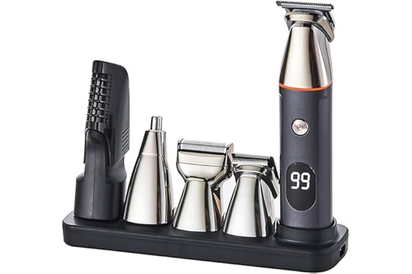 All-in-One Beard Trimmer for Men,Cordless Mustache Nose Precision Trimmer,Body Groomer Hair Cutting 5 in 1 Kit Trimmer,USB Re