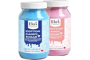 Cotton Candy Floss Sugar (2 Pack / 1lb x 2) | Blue Raspberry & Bubble-gum| PRODUCT OF CANADA| Easy Candy Forming| Works With 