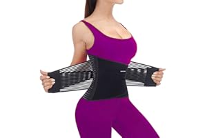 TESETON Back Brace for Men and Women, Back Support Belt Relief Lower Back Pain Herniated Disc, Sciatica, Scoliosis, Breathable Mesh, Lumbar Support Belt with 8 reinforced Bones WT02 Black-S