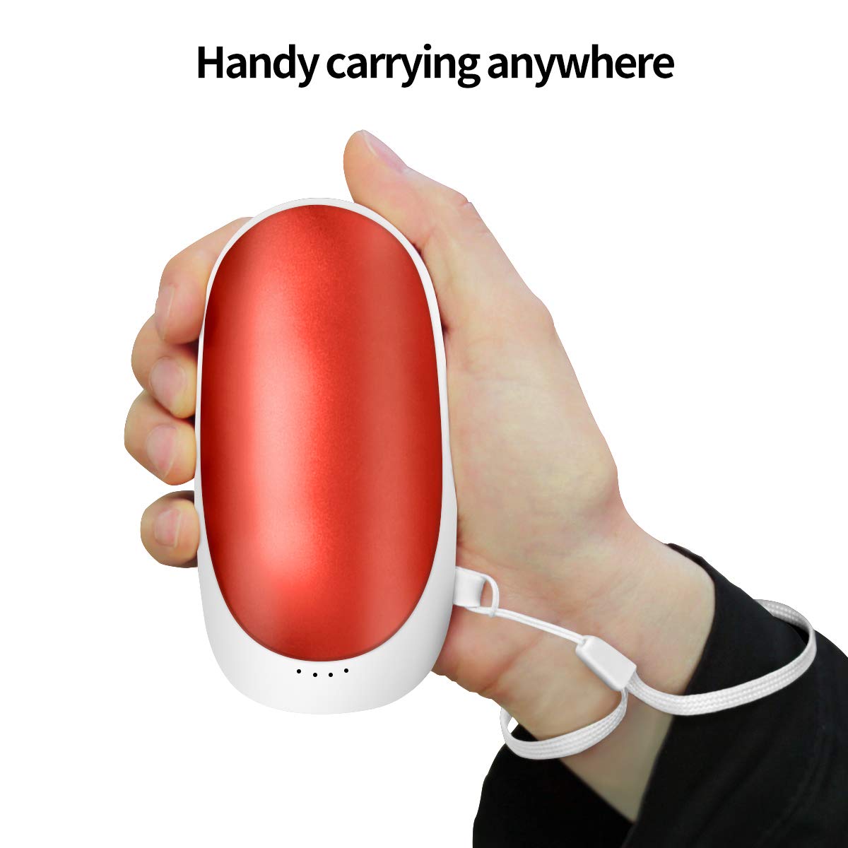 5200mAh USB Rechargeable Electric Hand Warmer,Vshow Baby Dolphin Double-Side Pocket Warmer /Emergency Phone Charger for iPhone /Samsung Galaxy - Red
