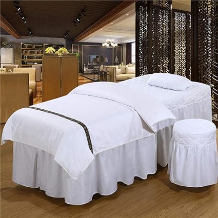 UP&sleep Europäische Pure Color Massageliegen-Set, Matratze, Tagesdecke, Beauty-Salon, 4-teilig, Tagesdecke mit Gesichts-Abla