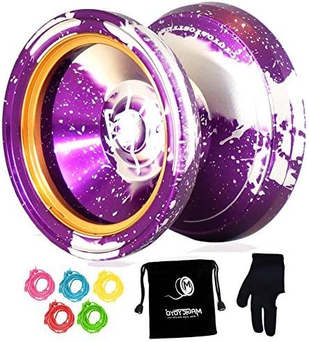 Magic Yoyo unresponsive yo yo 4A yoyo K8 Leopard Head Aluminum Alloy Yoyo Purple &amp; Gold Presented 5 String &amp; Yoyo Special Gloves