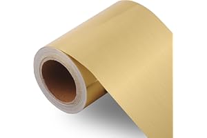 TAAIZAU Peel and Stick Brushed Gold Wallpaper Border, Removable PVC Waterproof Wallpaper for Mirror Frame, Kitchen Tiles, Cabinet, and Home Décor (32.8ft x 3.9inch)