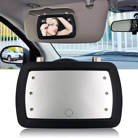 Miroir De Courtoisie Pare-soleil Voiture - Acier Inoxydable Incassable, Miroir Maquillage Grand Format