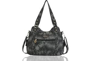 Angel Barcelo Roomy Fashion Hobo Womens Handbags Ladies Purse Satchel Shoulder Bags Tote Washed Leather Bag