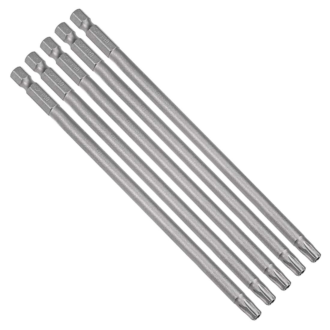 sourcing map 5 Pcs T30 Magnetic Torx Screwdriver Bits, 1/4 Inch Hex Shank 5.9-inch Length S2 Security Tamper Proof Screw Driver Kit Tools