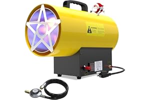 Buyplus 60,000 BTU Propane Heater, Forced Air Propane Heater with Tip-over & Overheat Protection and 5FT Propane Hose, Outdoor Heater for Greenhouse, Warehouse, Garage, Workshop up to 1650 sq. ft