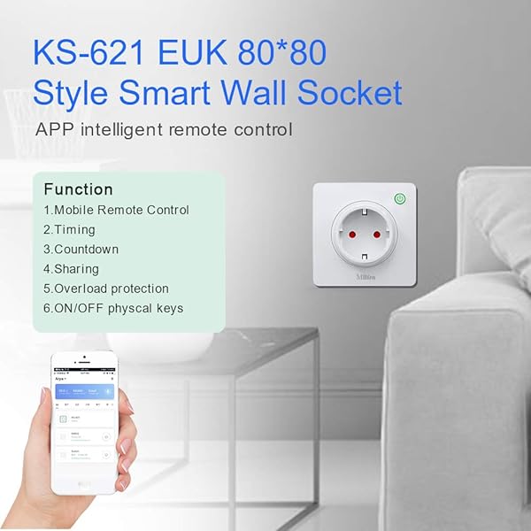 Enchufe inteligente Alexa enchufe de pared inteligente con wifi para el hogar automatizacin inteligente de la vida y la aplicacin Tuya mando a distancia funciona con Amazon Alexa y Google Home