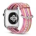 Compatible Apple Watch Band 42mm 44mm,Pierre Case Genuine Leather Iwatch Strap Replacement Bands with Stainless Metal Clasp Compatible iWatch Series 5 4 Series 3 2 1 Edition Women Girls(Pink D