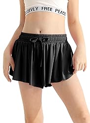 Black Girls Flowy Shorts with Pocket 2 in 1 Kids