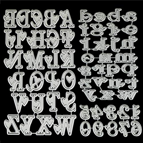 Ioffersuper Set of 3 Metal Alphabet Lowercase/Uppercase Letter with Number Cutting Dies Stencil Template for Card Making, Scrapbooking, Photo Album Embossing DIY Crafts - Thumbnail 2