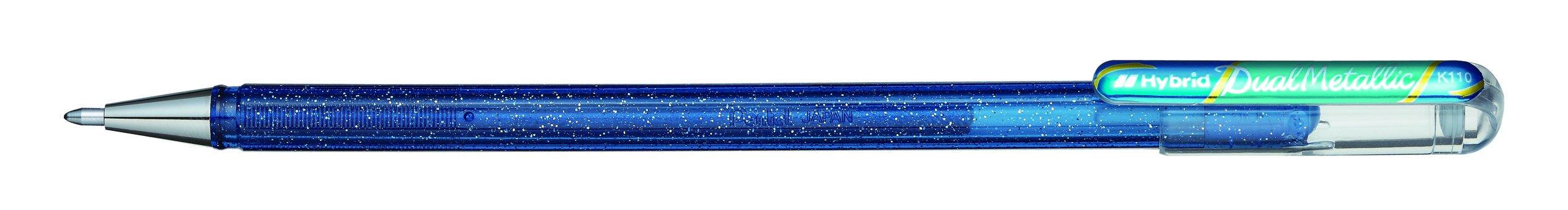 Pentel K110 Hybrid DualMetallic Gel Rollerball, 1.0mm Tip, Blue/Metallic Green (Pack of 12) โ image 1