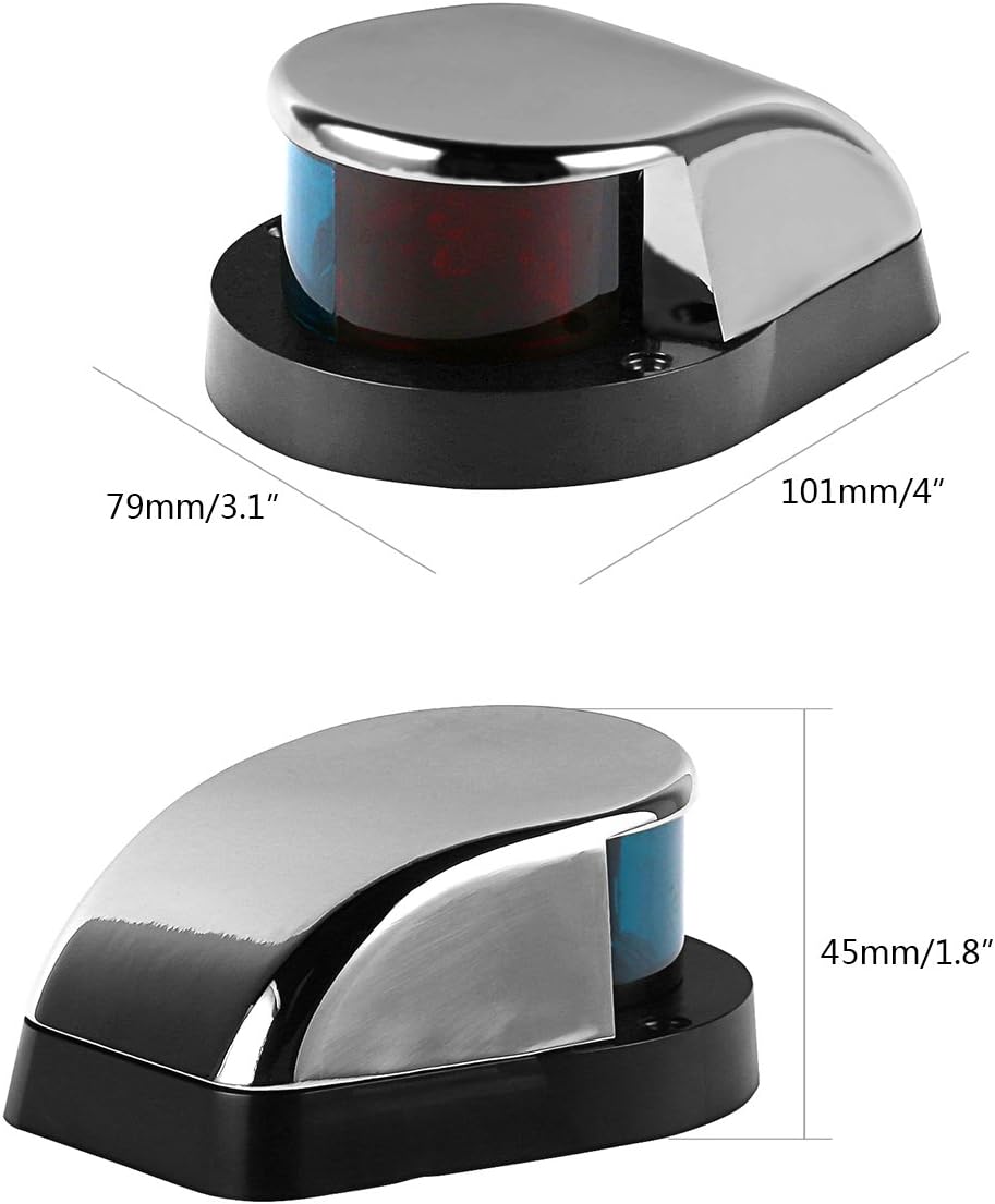 LEANINGTECH Boat Marine LED Navigation Lights Marine Navigation Lamp, Red and Green LED for Boat Pontoon Yacht Skeeter : Sports & Outdoors