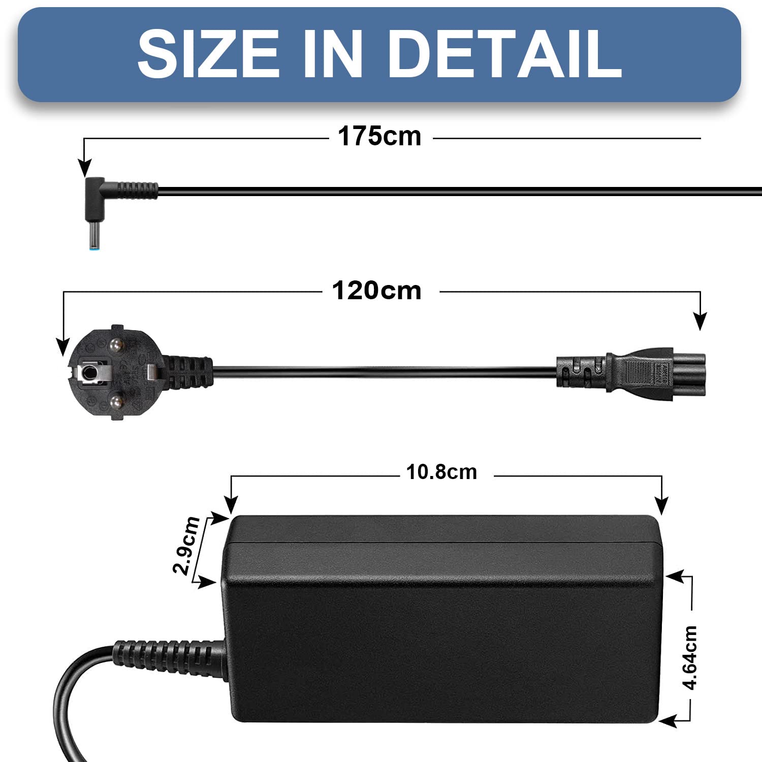 65W 45W Laptop Ladegerät Netzteil 19,5 V 3,33 A für Hp Laptop Ladekabel Elitebook 840 850 G8 Pavilion X360 11 13 14 15 17 Envy Probook 430 450 250 G3 G4 G5 G6 ANTWELON Netzteil AC Adapter 4,5mm 6