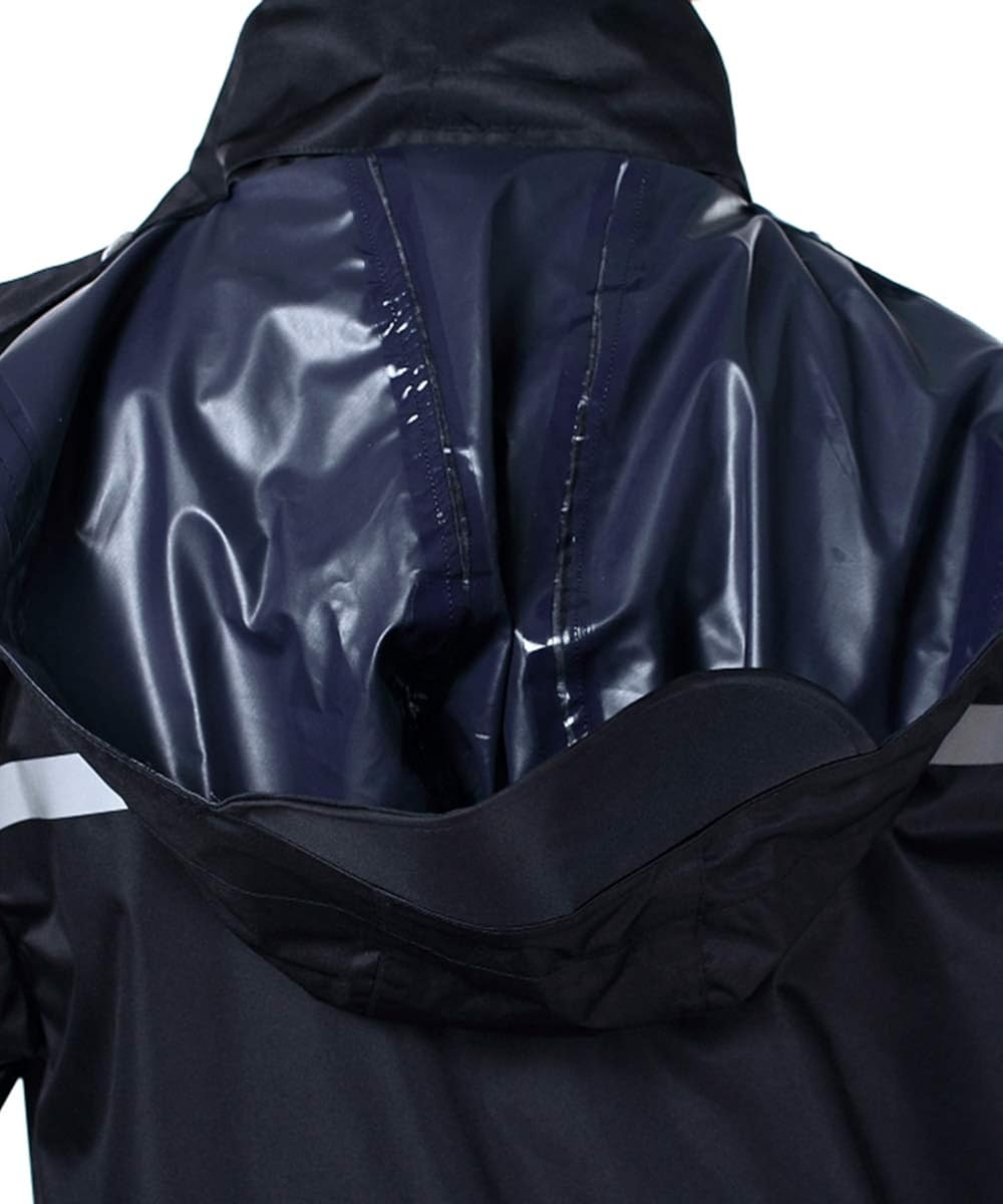 iCreek Raincoat Waterproof Men's Long Rain Jacket Lightweight Rainwear Reflective Reusable with Hood at  Men’s Clothing store