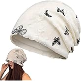 Women's Soft Thin Cotton Beanie with Ripped Details & Sparkling Rhinestones, Hipster Knit Hat for Men