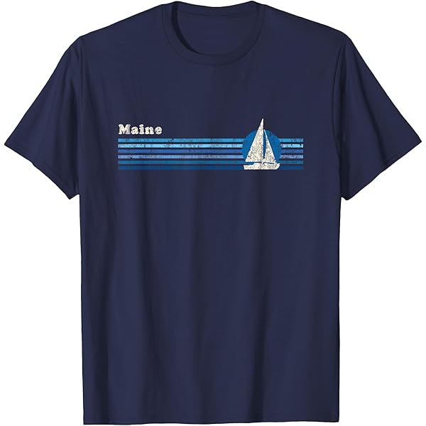 Amazon.com: Maine ME T-Shirt Vintage Graphic Tee Retro 70s Design