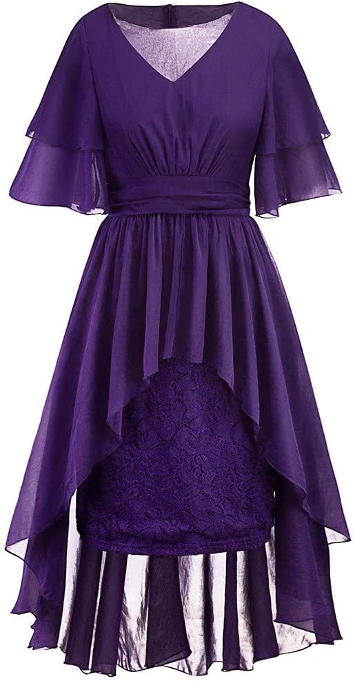 Womens Party Dress L-5Xl, Lace Hight Low Cocktail Dress