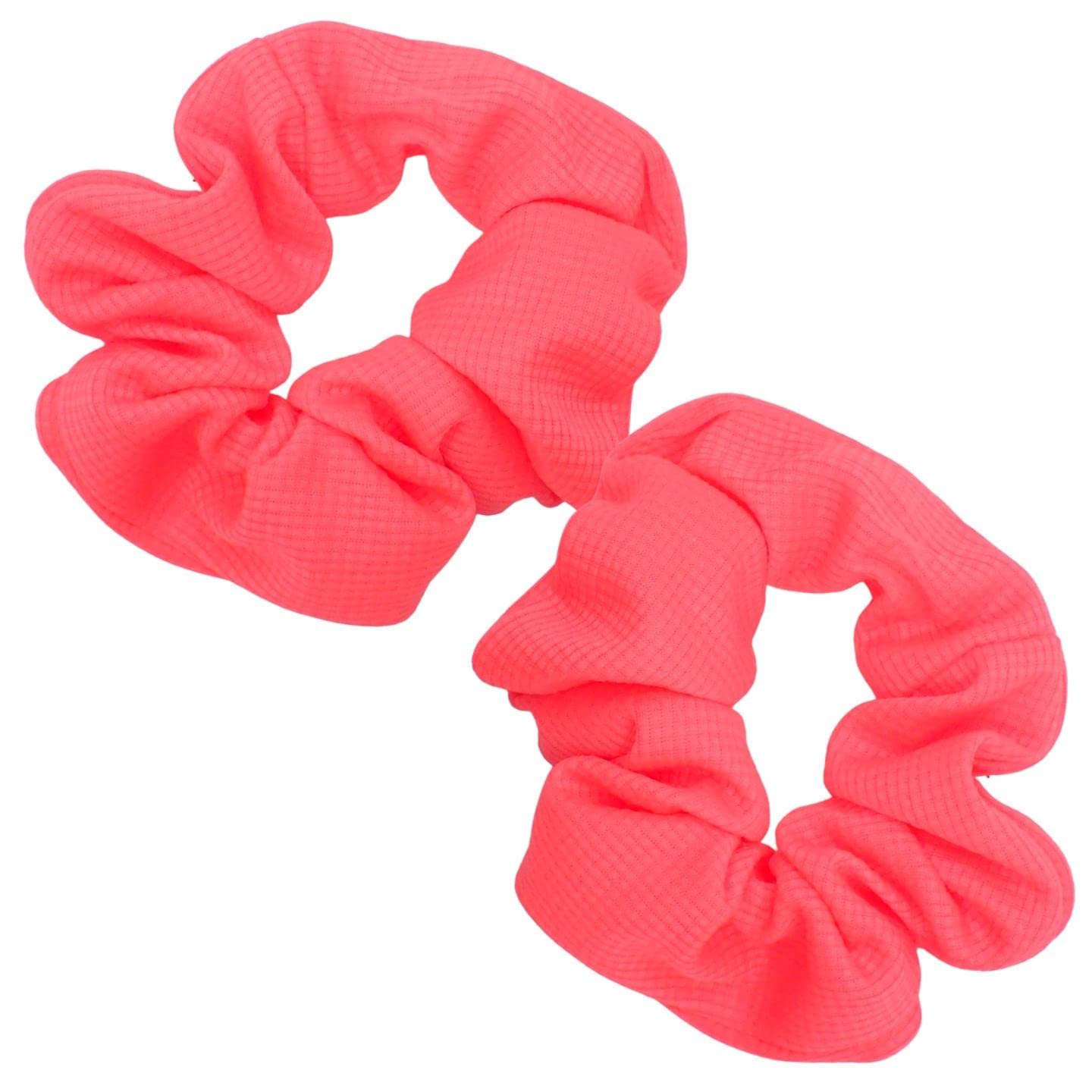 Topkids Accessories 2pcs Regular Bright Neon Scrunchies for 80’s Costume or Neon Raves, Club Scrunchie, Bright Neon Scrunchies for Girls & Women, Girl’s Hair Accessories (Neon Pink)