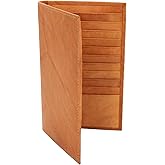 AG Wallets Leather Wallet for Men & Women - Secure RFID Wallet with Space for 20 Credit Cards, 1 ID & Cash - Cowhide Leather Wallet - Slim Bifold Wallet - Long Wallet for Casual or Office - Tan