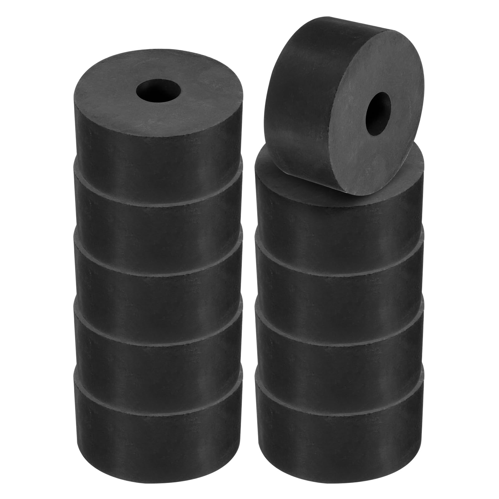 PATIKIL Multi Purpose Rubber Spacer, 10 Pcs 1.6"OD 0.39"ID 0.8"Thickness Neoprene Round Anti-Vibration Isolation Pads Isolator Rubber Bushings Spacer Washer for HVAC Bolts Car Accessories — image 1