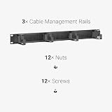 kwmobile 1U 19 Inch Server Rack Cable Management Brackets 3 Steel Organisers view 4