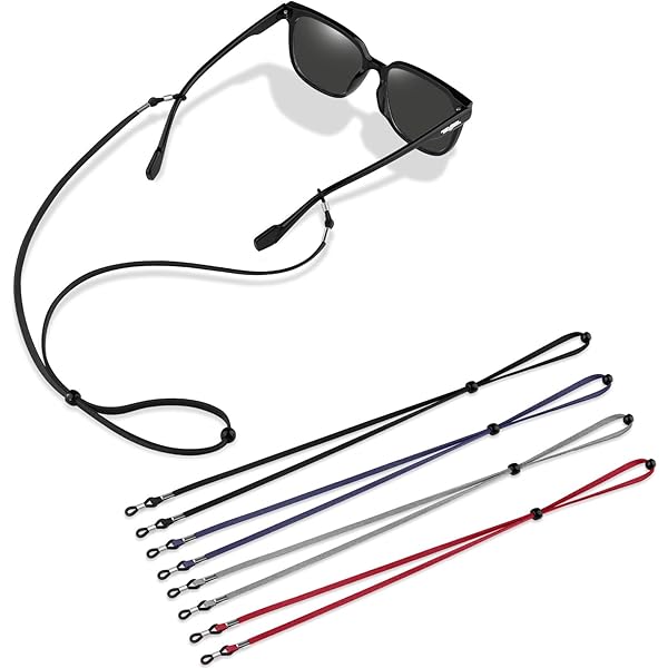 6PCS Leather Eyeglass Straps - Adjustable Anti-Slip Glasses Holder For Sports & Outdoor Activities