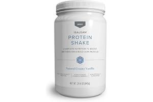 ISAGENIX IsaLean Protein Shake Complete Superfood Meal Replacement for Maintaining Healthy Weight and Lean Muscle Growth with 24 Vitamins and Minerals-29.6 oz - 14 Meal Canister Natural Creamy Vanilla