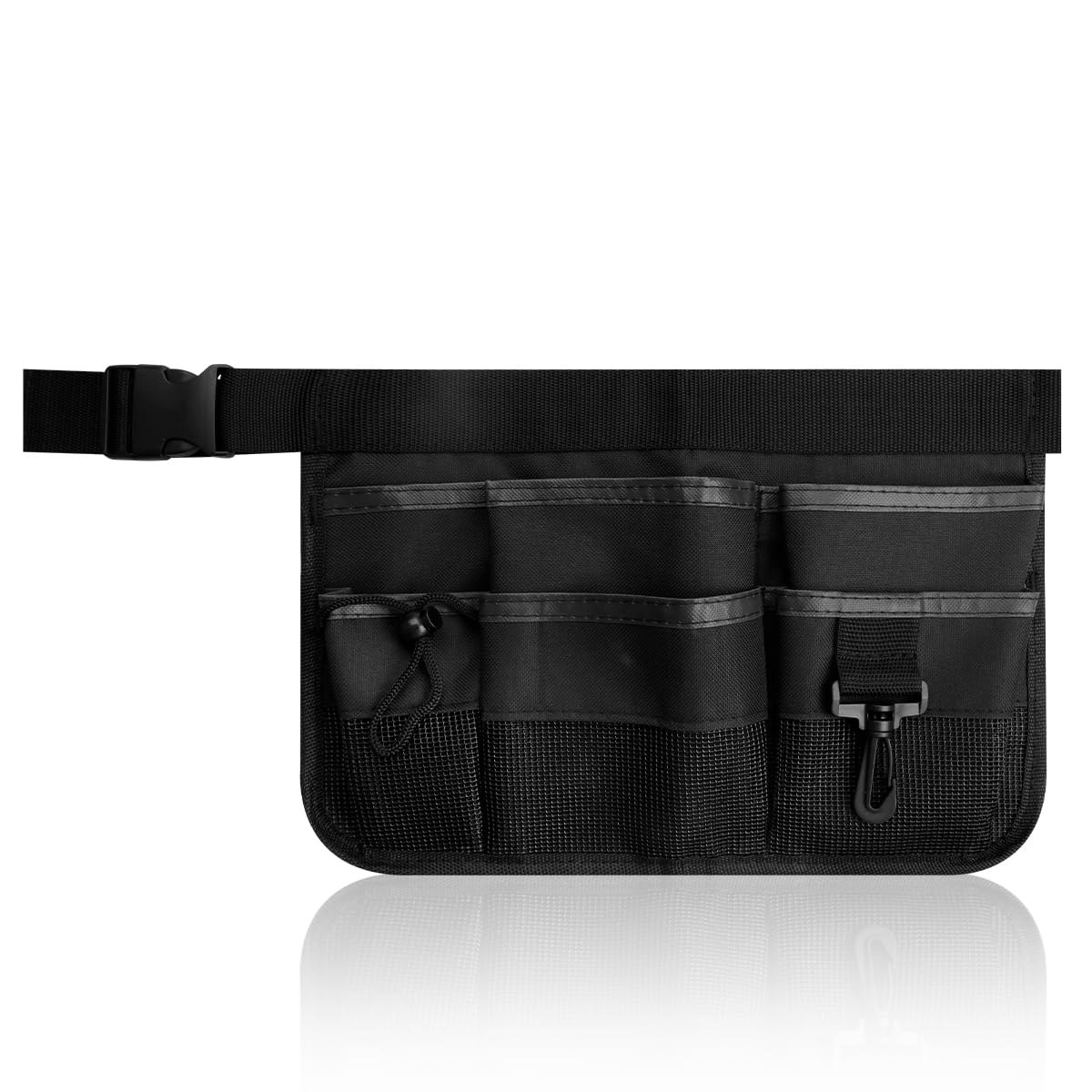 Tools Belt Bag, GLADFRESIT Adjustable Tool Waist Bag, Multifunctional Tool Belt Pouch for Home, Garden, Wood Working, Cleaning – Black