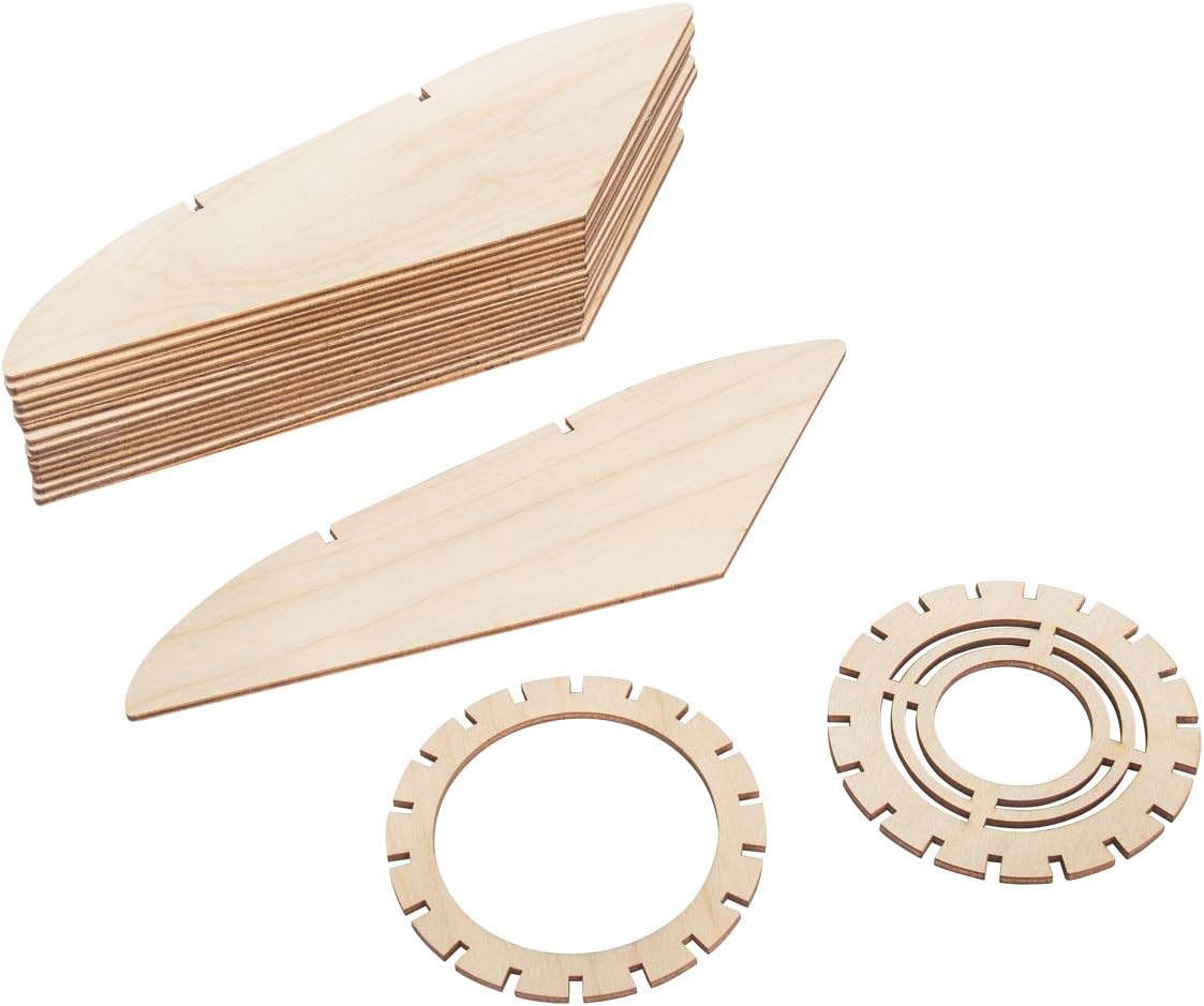 Rayher 62900505 Wood lamella lamp Copenhagen,FSCMixCred, natural, 22x22x23.5cm, 20-part, box 1Set - Image 3