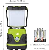 Lepro LE Camping Lantern 1000 Lumen, 3 D Batteries, 4 Modes, IPX4 Pack of 2 view 9