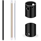 VIHOSE 36 Inch Ceiling Fan Downrod with Extension Cord 3 ft Black Downrod for Ceiling Fan 1 Inch Outside Diameter Not Threade