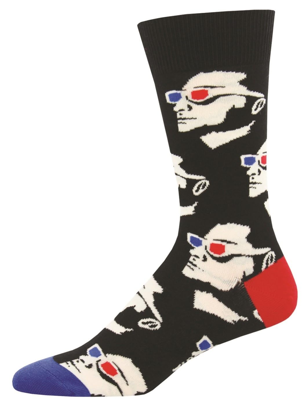 Socksmith Mens' Novelty Crew Socks"3D Movie" Black Clothing