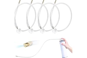 4 Pcs Aerosol Nozzle Stem 360 Degree 4.5 mm Spray Tip Nozzle Extension Hose Fit 19.69 Inches Male Stem Spray Cans Fluid Auto 