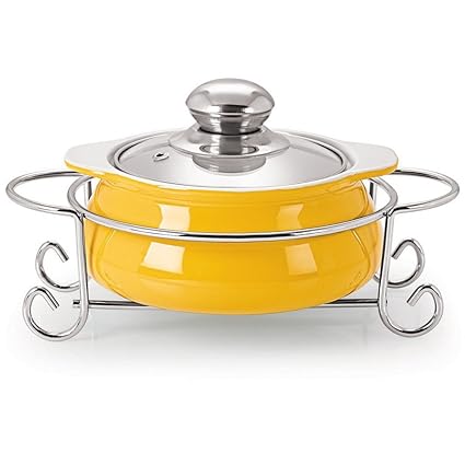 Cello Prego Saporita Pot Casserole With Metal Stand 1500ml, Yellow