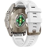 OUTVI Watch Band for Garmin fenix 5s 6s 7s pro solar silicone light gold buckle quick fit 20mm bands Replacement for garmin epix pro gen 2 42mm Descent Mk2s/3/3i for women