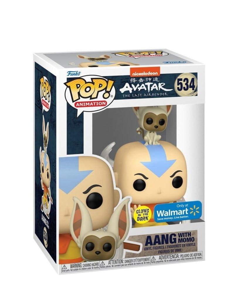 Funko Pop! Avatar, The Last Airbender Aang with Momo Exclusive Phosphorescent