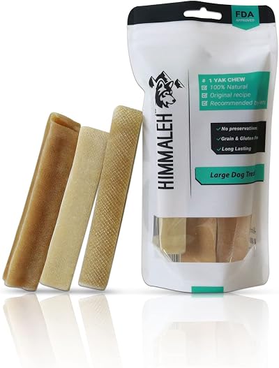 Himmaleh Yak Chews for Dogs Large Pack of 3 Protein Rich Denture Bars
