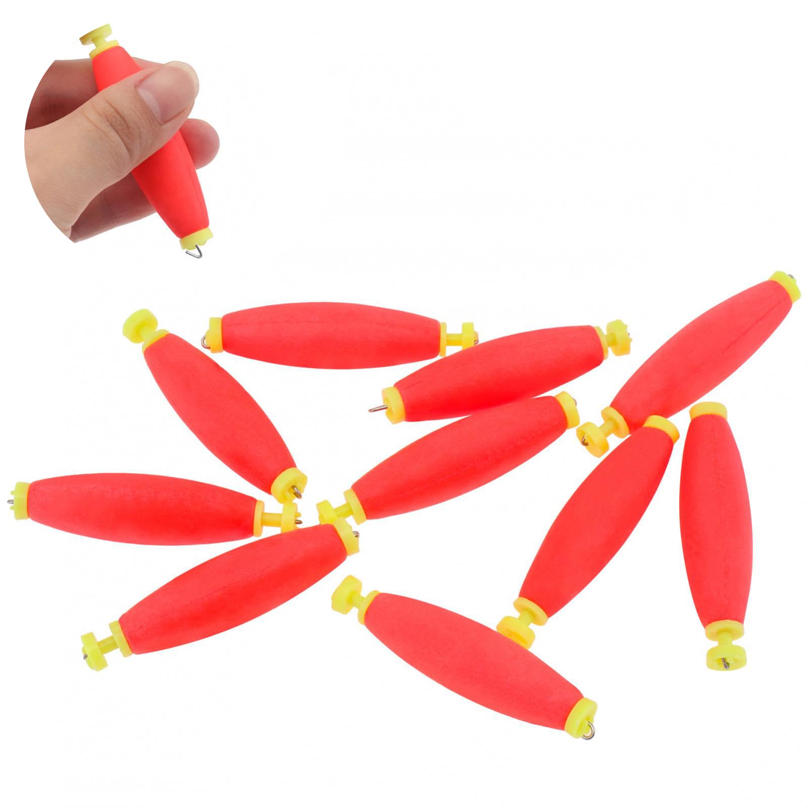 OriGlam 10pcs Fishing Bobbers Floats Foam Snap on Float, Fishing Foam Spring Float Bobber, Snap On Float Bobbers Fishing Tackle Accessories
