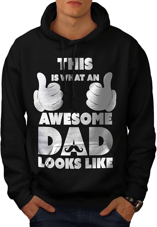 wellcoda Awesome Dad Cool Funny Mens Hoodie, Father Hooded Sweatshirt Clothing