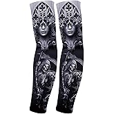 Aresvns Halloween Makeup Tattoo sleeves, Premium Cooling Arm Sleeves for Men and Women UV Sun Protection Arm Sleeves