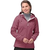 33,000ft Women's Softshell Jacket Waterproof Hooded Fleece Lined Rain Coat | Warm, Insulated, Windbreaker, Lightweight, Windproof, 5 Pockets, 3-Layer Fabric, Breathable, Spring, Winter, Outdoor, Hiking