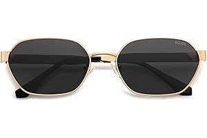 SOJOS Trendy Polarized Hexagon Sunglasses for Women Men, UV400 Retro Rectangle Shades SJ1238
