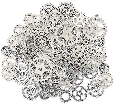 Joyfeel Buy 100 Gram Mechanical gear Assorted Antique Steampunk Gears Charms Cogs Pendant Clock or DIY Crafts Steampunk Charms