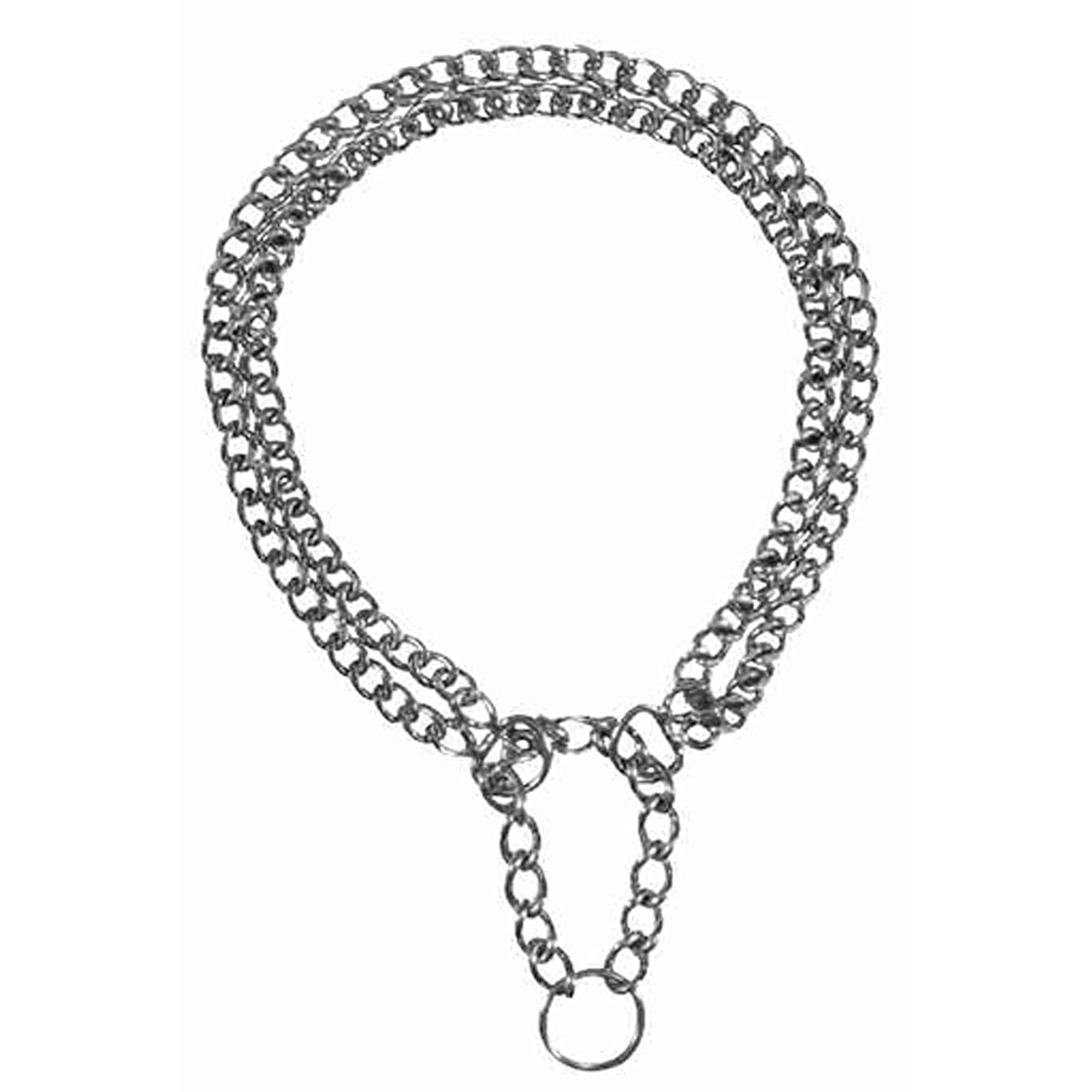 Trixie Chromed Double Row Semi-Choke Chain with Strain Relief, 45 cm x 2.5 mm
