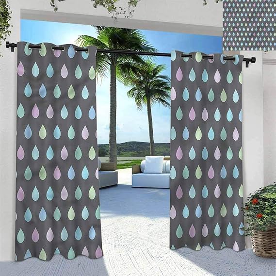 Anmaseven Rain Quality Curtains Outdoor Patio Curtain