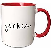 3dRose FUCKER. 11oz Two-Tone Red Mug
